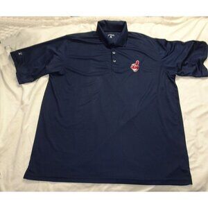 MLB Cleveland Indians Blue Polo Shirt Size XL